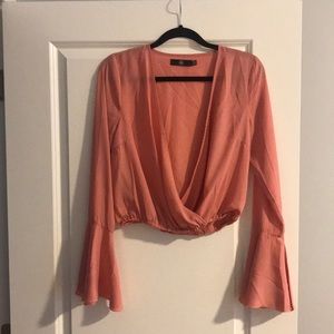 Pink cropped top